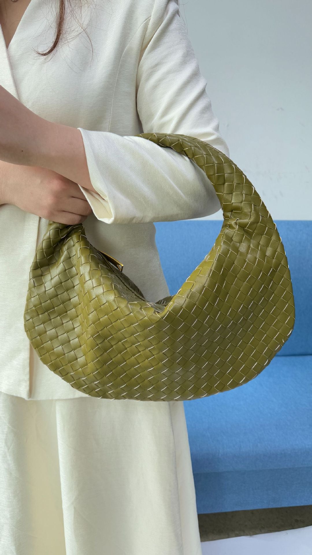 Large size women's woven bag large capacity hand-held armpit bag women's bag