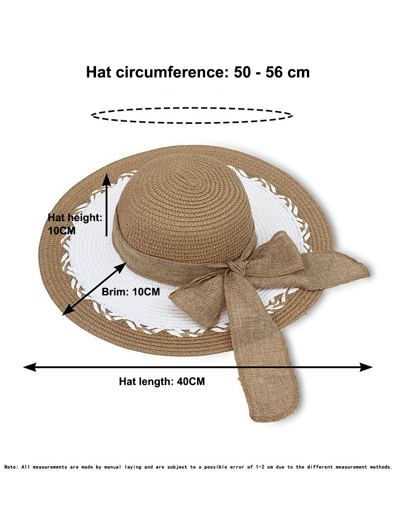 Straw Bag and Hat Set for Women, Beach Vacation, Versatile Sun Protection Wide Brim Hat, Commute Travel Large Capacity Tote Bag