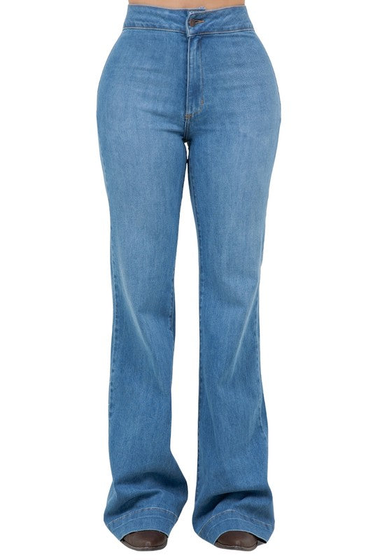 Harley Wide Leg Med Blue- Inseam 32