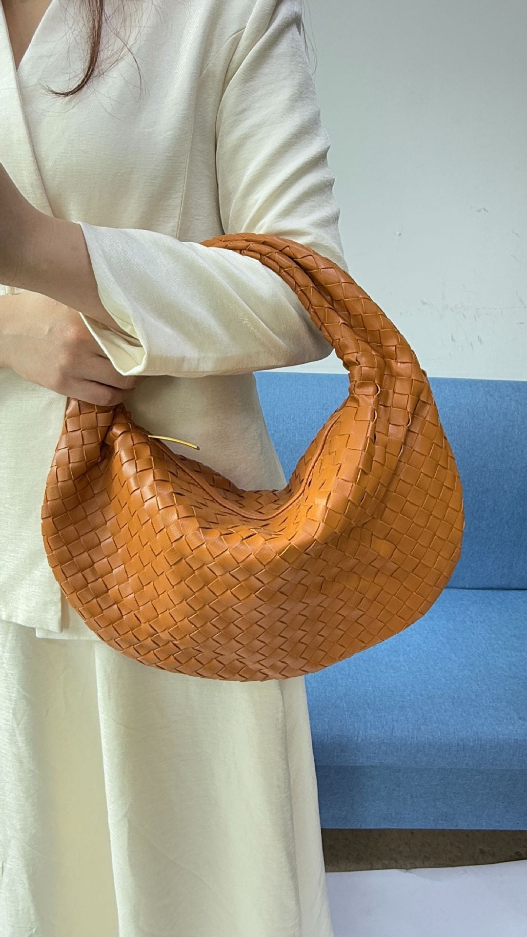 Large size women's woven bag large capacity hand-held armpit bag women's bag