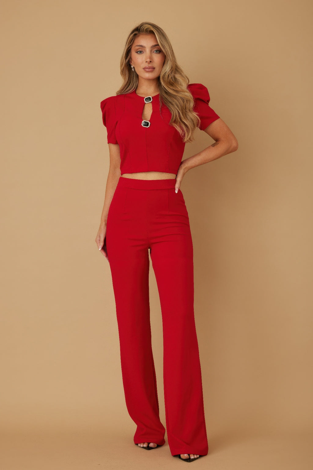 Puff Cap Sleeve Jewel Detail Sets