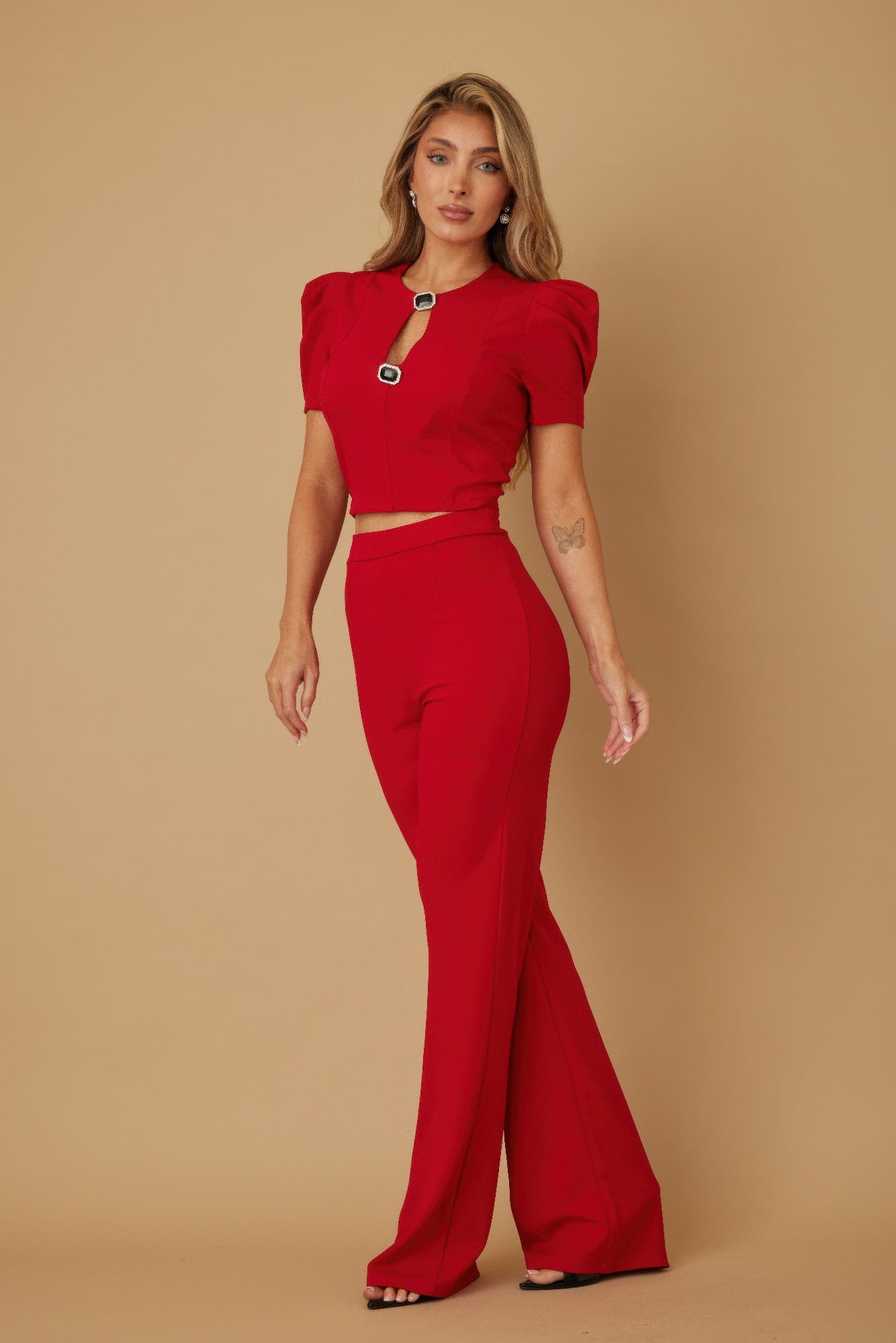 Puff Cap Sleeve Jewel Detail Sets