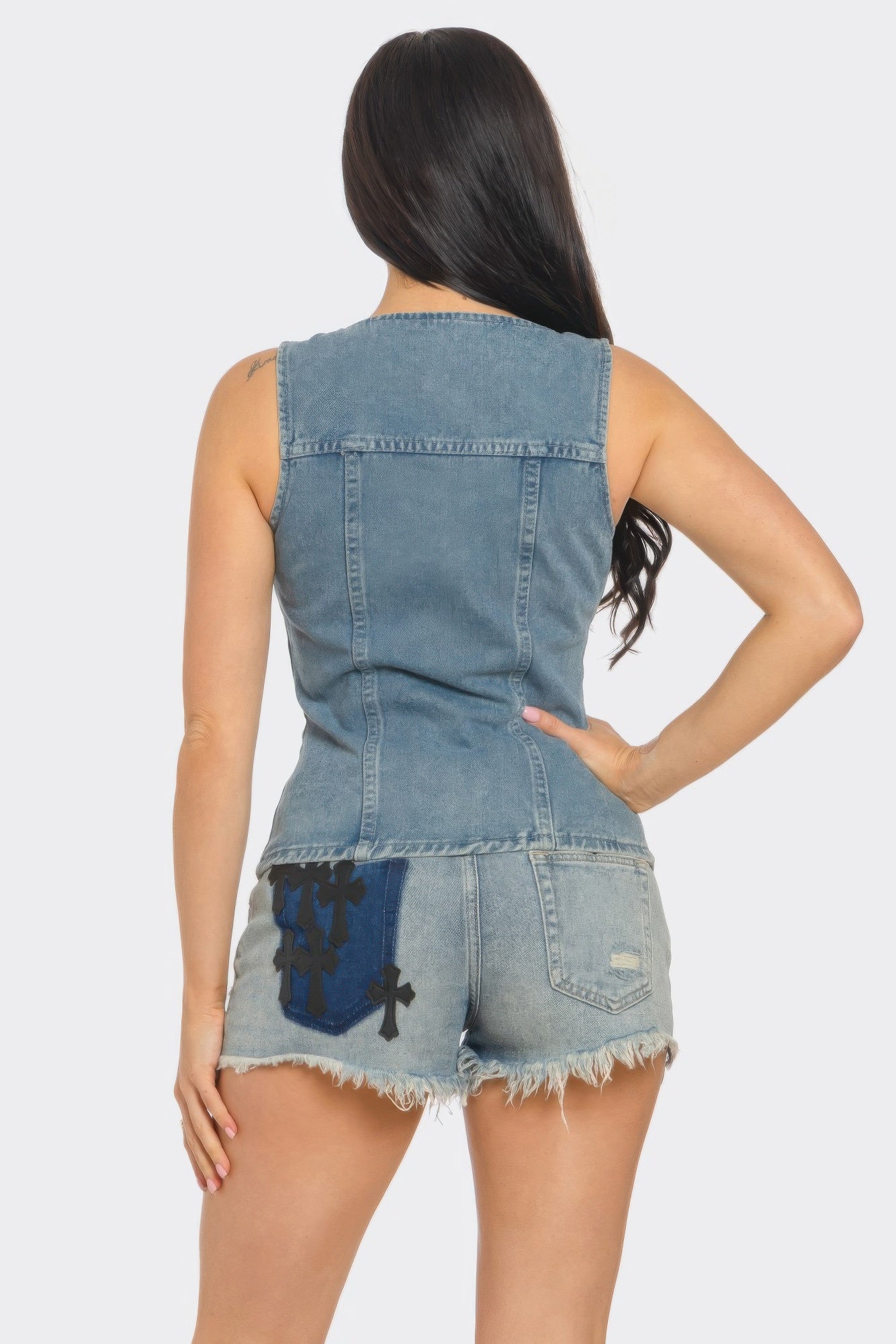 comfortable Sleeveless Vest Denim Top