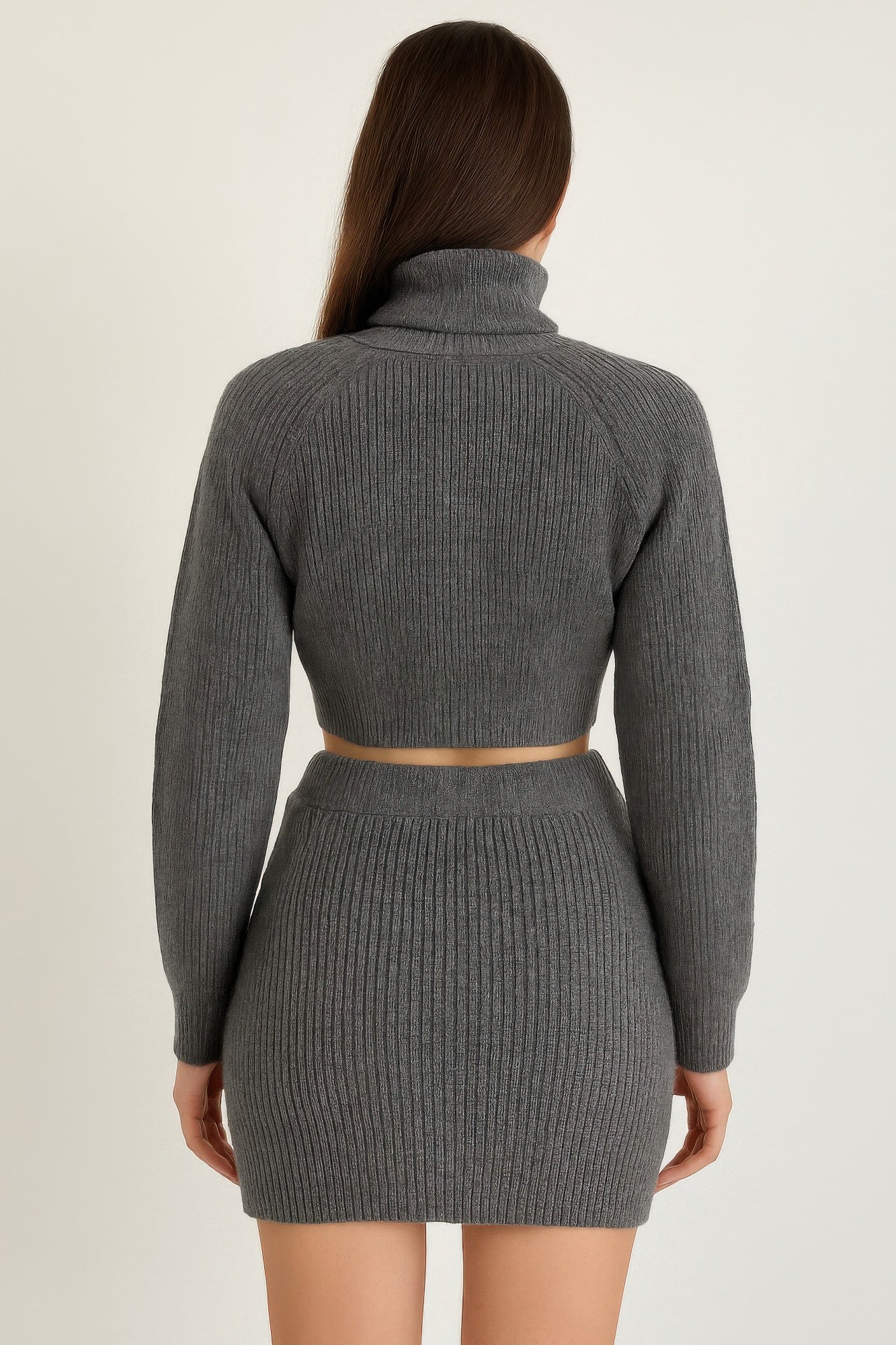 perfect Knit Mock Neck Top And Skirt