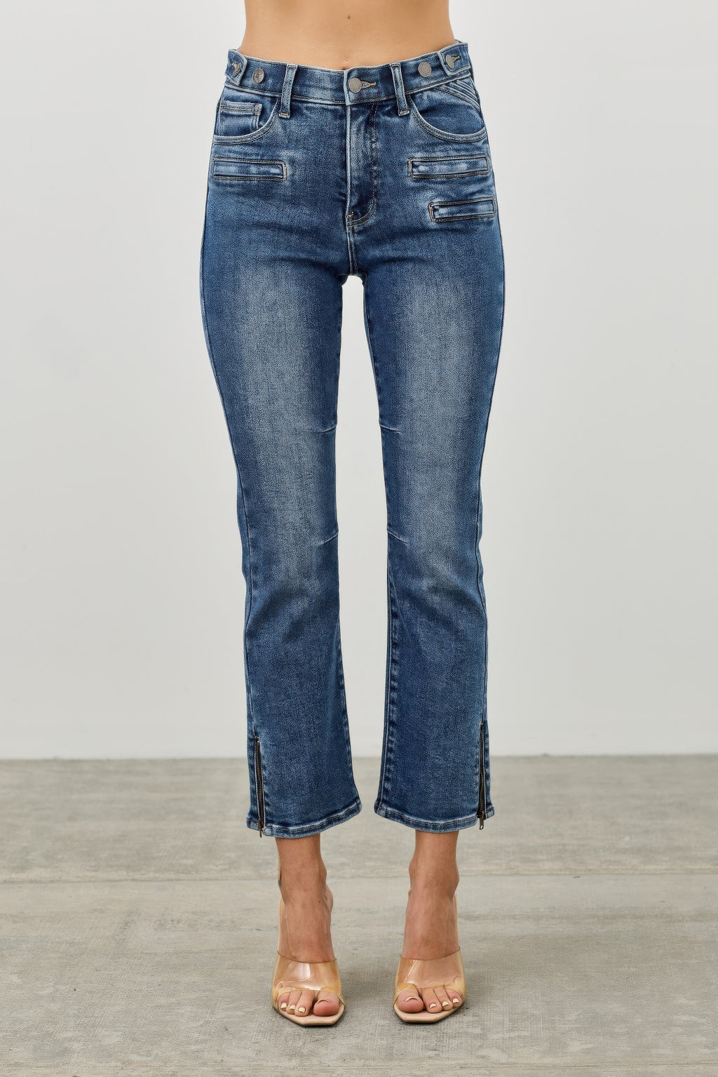 Mid Rise Skinny Crop Tummy Control