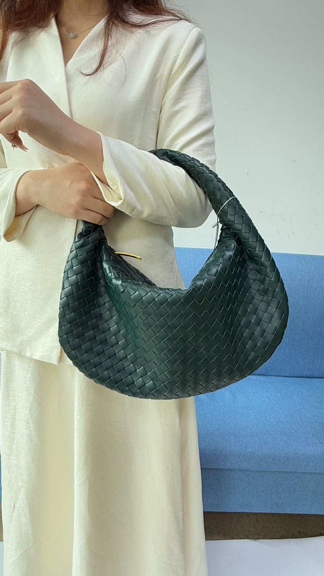 Large size women's woven bag large capacity hand-held armpit bag women's bag