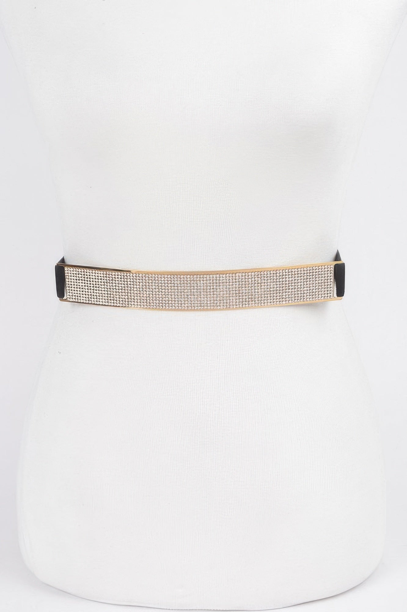 Rhinestone Metal Plate Elastic Belt