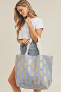A Gold Foil Pineapple Beach Bag